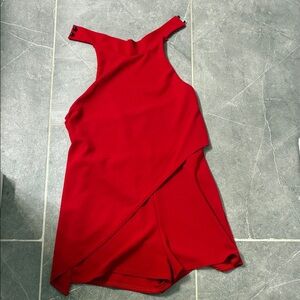 Elegant Red Sleeveless Body Suit